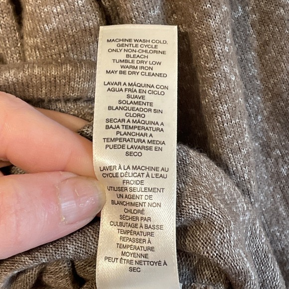 Chicos Brown Marled Knit Tie Front 3/4 Sleeve Casual Top Shirt Size 1 - Picture 9 of 15